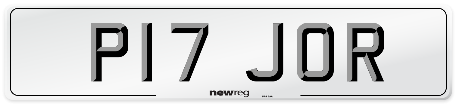 P17 JOR Number Plate from New Reg